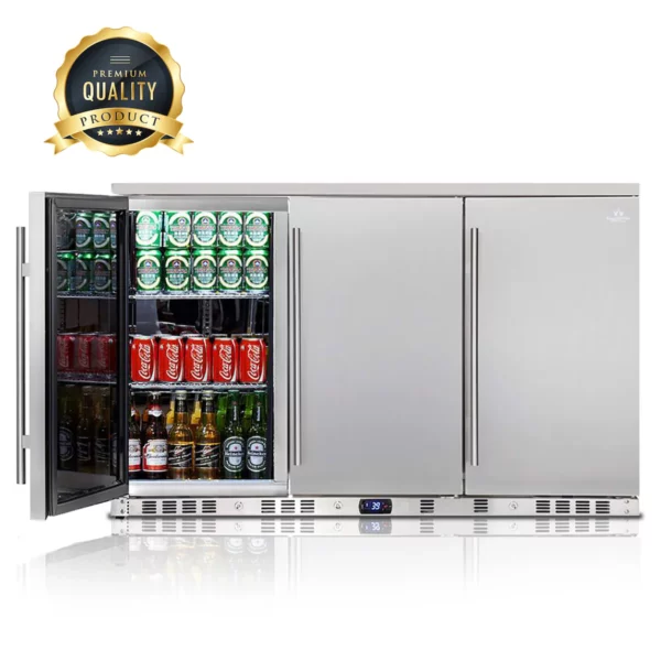 53 Inch Solid 3-Door Outdoor Beverage Drinks Cooler - Image 1