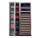 72″ LARGE WINE AND BEVERAGE COOLER DRINKS COMBO WITH CLEAR DOOR WITH STAINLESS STEEL TRIM - Image 2
