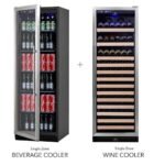 72″ LARGE WINE AND BEVERAGE COOLER DRINKS COMBO WITH CLEAR DOOR WITH STAINLESS STEEL TRIM - Image 3