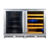 48 INCH GLASS DOOR WINE AND BEVERAGE FRIDGE CENTER BUILT IN