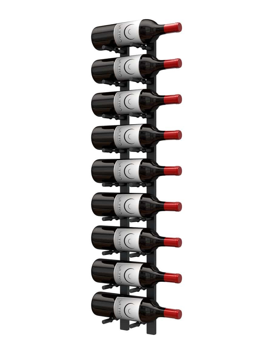 Ultra-Wall-Rails-HZ-1dp-3ft-Matte-Black.jpg <strong> 3 ft Wall Rails Metal Wine Rack<br/> (9 to 27 Bottles)</strong> - Image 1