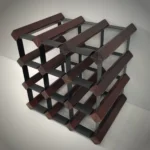 12 Bottle Timber Wine Rack <br/>3x3 Configuration - Image 3