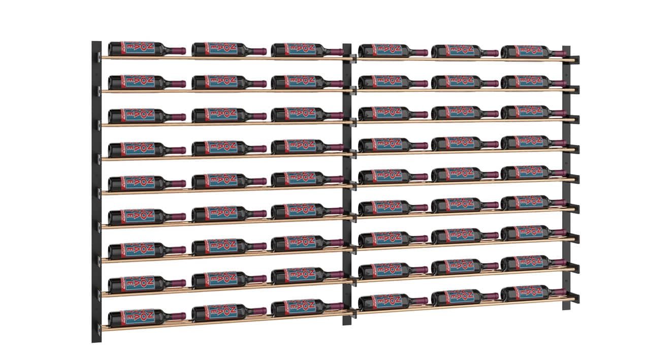 WW-9X6X1-K-GBa.jpg <strong>Evolution Series Wine Wall <br/>45″ Wall Mounted Wine Rack<br/>54 to 162 bottles<strong> - Image 1